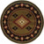 8' Green Round Southwestern Power Loom Stain Resistant Area Rug