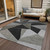 8' X 10' Coffee Charcoal And Gray Geometric Washable Indoor Outdoor Area Rug