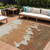 10' X 14' Orange And Brown Abstract Washable Indoor Outdoor Area Rug