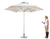 9' White Polyester Round Market Patio Umbrella