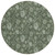 8' Olive Green And Artichoke Green Round Floral Washable Indoor Outdoor Area Rug