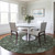 8' Olive Green And Artichoke Green Round Floral Washable Indoor Outdoor Area Rug