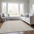 10' X 14' Linen Orange And Ivory Geometric Washable Indoor Outdoor Area Rug