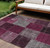 10' X 14' Merlot Burgundy And Gray Patchwork Washable Indoor Outdoor Area Rug