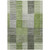 9' X 12' Green And Olive Green Striped Washable Indoor Outdoor Area Rug