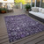 9' X 12' Purple Lilac And Lavender Oriental Washable Indoor Outdoor Area Rug