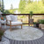 8' Beige Tan And Gray Round Floral Washable Indoor Outdoor Area Rug