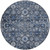 8' Navy Blue And Sky Blue Round Oriental Washable Indoor Outdoor Area Rug