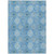 10' X 14' Denim Blue Sky Blue And Ivory Floral Medallion Washable Indoor Outdoor Area Rug