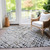 8' X 10' Silver Gray And Charcoal Abstract Washable Indoor Outdoor Area Rug