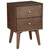 26" Brown Solid Wood and Wood Two Drawer Nightstand