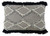 16" X 22" Black And Gray Diamond Handmade Cotton Blend Throw Pillow With Fringe