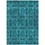 8' X 10' Teal Floral Medallion Washable Non Skid Indoor Outdoor Area Rug