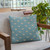 Plutus Blue Beaded Motif Luxury Throw Pillow