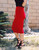 Sweet Simplicity Midi Pencil Skirt Red