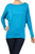 Long Sleeve Lightweight Dolman Basic Tunic Top Blue