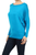 Long Sleeve Lightweight Dolman Basic Tunic Top Blue