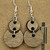 Small - Whole Wheat Stain Cut out Circle Handmade Wooden Earrings Geometric