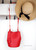Burberry Lorne Small Red Branded Leather Bucket Crossbody Bag