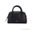 Versace Virtus Small Black Grainy Leather Bowling Top Handle Crossbody Handbag