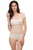Short Sleeves Mesh Cut Out Bodysuit Nude