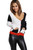 Rust Red/Black Color Block Sweater Knit Cardigan