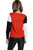 Rust Red/Black Color Block Sweater Knit Cardigan