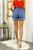 Wrap Me Paper Bag Distressed Denim Shorts