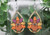 Fall Turkey Teardrops || Wood Dangle Earrings