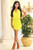 Kelly Sleeveless  V-cut dress with banded waist Lime