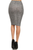 Peppered, Ribbed Knit High Waisted Knee Length Pencil Skirt