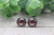 Leopard Baseball w/ Heart  Glass Stud Earrings