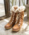 Marshmallow Fur Top Lace Up Mid Caft Winter Boots