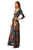 Paisley Bohemian Floral Print 3/4 Sleeves Long Maxi Dress