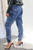 Mineral Wash Cargo Style Distressed Joggers Dark