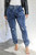 Mineral Wash Cargo Style Distressed Joggers Dark