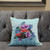 18x18 Blue Purple Brown Bird Blown Seam Broadcloth Animal Print Throw Pillow