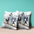 18x18 White Gray Black Bird Blown Seam Broadcloth Animal Print Throw Pillow