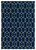 2' X 3' Navy Blue Geometric Hand Hooked Area Rug