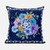 18x18 Indigo Yellow DarkBlue Blown Seam Broadcloth Floral Throw Pillow