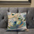 18x18 Yellow Orange Bird Blown Seam Broadcloth Animal Print Throw Pillow