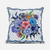 18x18 White Blue Blown Seam Broadcloth Floral Throw Pillow