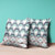 16x16 White Green Pink Blown Seam Broadcloth Floral Throw Pillow