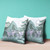 18x18 Green White Deer Blown Seam Broadcloth Animal Print Throw Pillow