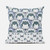 18x18 White Gray Blue Blown Seam Broadcloth Floral Throw Pillow