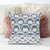 18x18 White Gray Blue Blown Seam Broadcloth Floral Throw Pillow