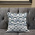 18x18 White Gray Blue Blown Seam Broadcloth Floral Throw Pillow