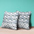 18x18 White Gray Blue Blown Seam Broadcloth Floral Throw Pillow