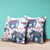 16x16 Blue Pink Gray Elephant Blown Seam Broadcloth Animal Print Throw Pillow
