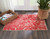 3' X 4' Red And Ivory Abstract Indoor Outdoor Area Rug
